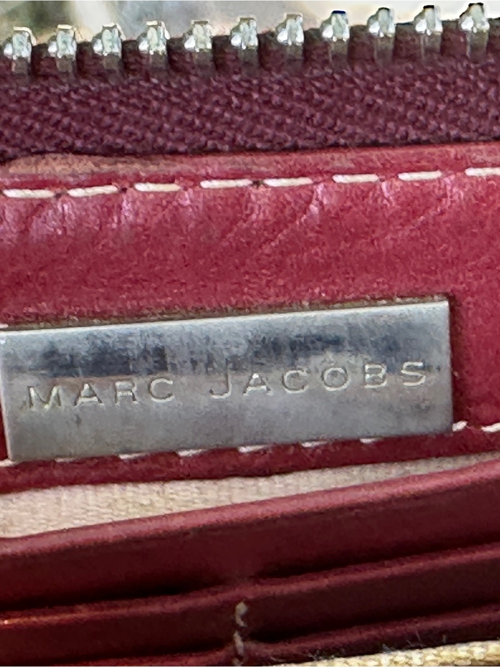 Marc Jacobs Burgundy Leather Wallet Clutch with Front Pockets - Picture 10 of 13
